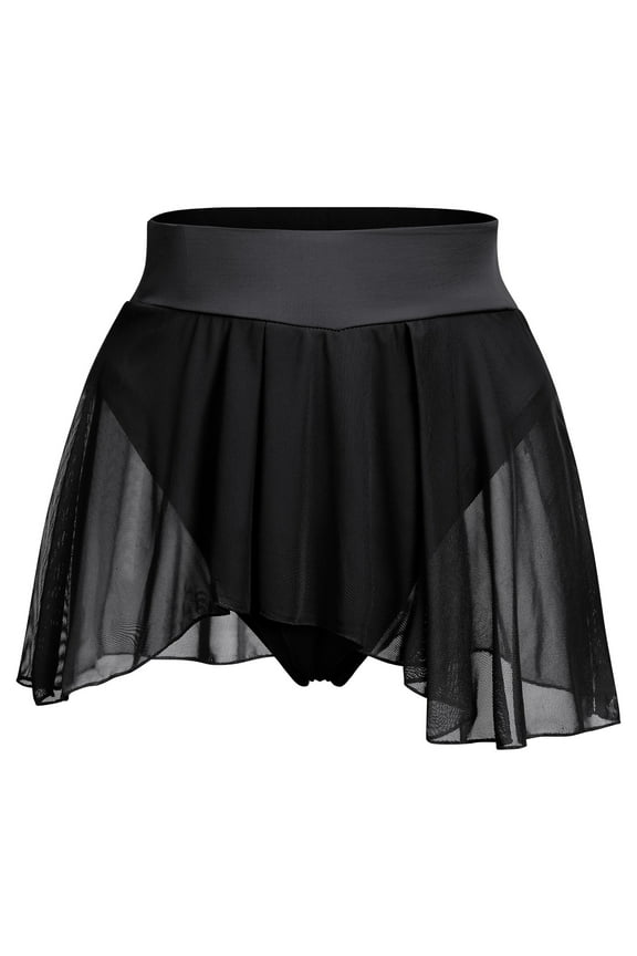 Women's High Waisted Shorts Rave Skirt Active Dancewear M Black