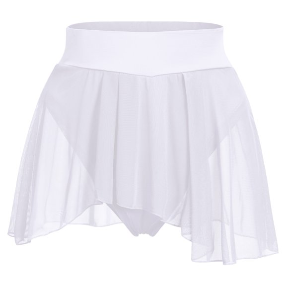 IBTOM CASTLE Women's High Waisted Shorts Rave Skirt Active Dancewear XL White