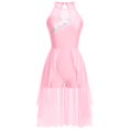 thumbnail image 1 of IBTOM CASTLE Women Lyrical Dance Costumes Lace Flower Embroidery Spliced Tulle Dress Flowy Chiffon Leotard Skirt XL Pink, 1 of 8