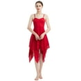 thumbnail image 1 of IBTOM CASTLE Women Lyrical Dance Dress Modern Contemporary Ballet Dancewear Spaghetti Strap Chiffon Flowy Dress XL Red, 1 of 8