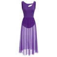 thumbnail image 1 of IBTOM CASTLE Women Lyrical Dance Dress Modern Contemporary Dancewear Backless Tulle Skirt XS Purple, 1 of 8