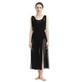 thumbnail image 1 of IBTOM CASTLE Women Lyrical Dance Dress Modern Contemporary V-Neck Backless Split Tulle Skirt XL Black, 1 of 8