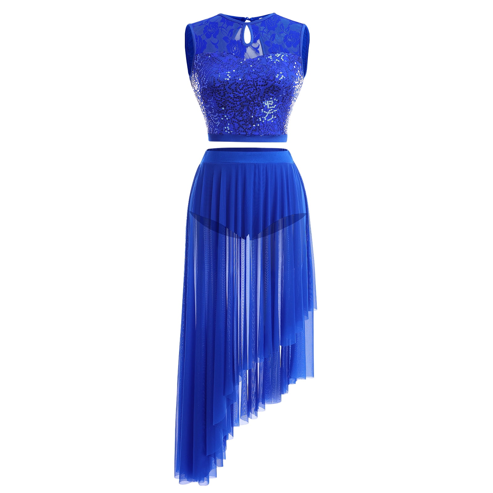 blue sequin top dress Cindra Sequin Strappy Party Dress