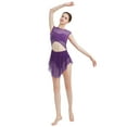 thumbnail image 1 of IBTOM CASTLE Women Lyrical Dance Dress Tank Bodysuit Cut Out Front Ballet Leotard Morden Contemporary Dancewear M Purple, 1 of 8