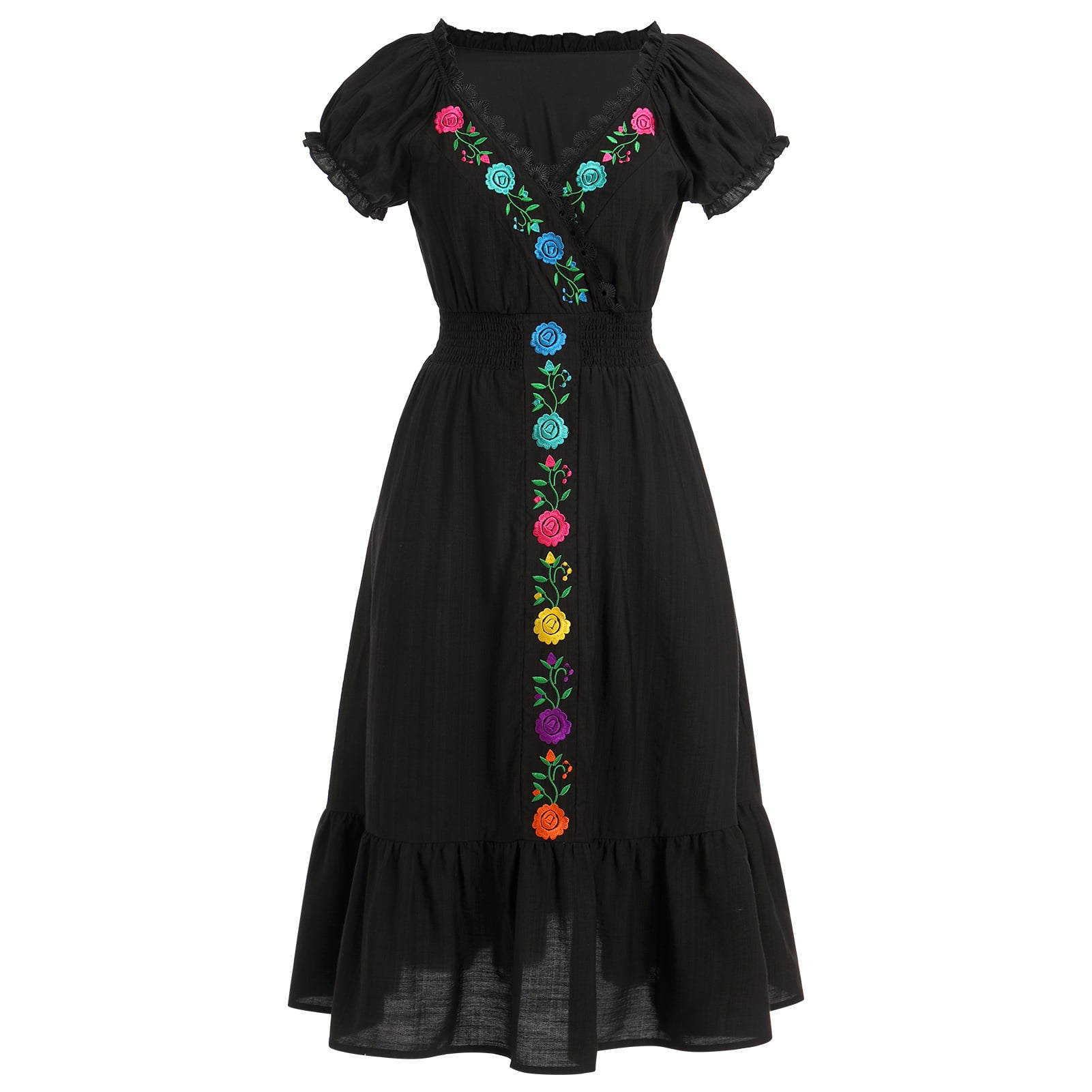 white christmas dresses Vintage 1970s Mexican Embroidered Cotton Dress main image 0