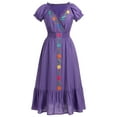 thumbnail image 1 of IBTOM CASTLE Women Mexican Fiesta Dress Summer Floral Embroidered Traditional Wear Beach Holiday Party Long Maxi Gown XXL Purple, 1 of 8