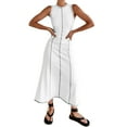 thumbnail image 1 of IBTOM CASTLE Women Summer Sleeveless Maxi Dress Casual Long Tank Tea Party Wedding Guest Dress Beach Vacation Sundress M White, 1 of 8
