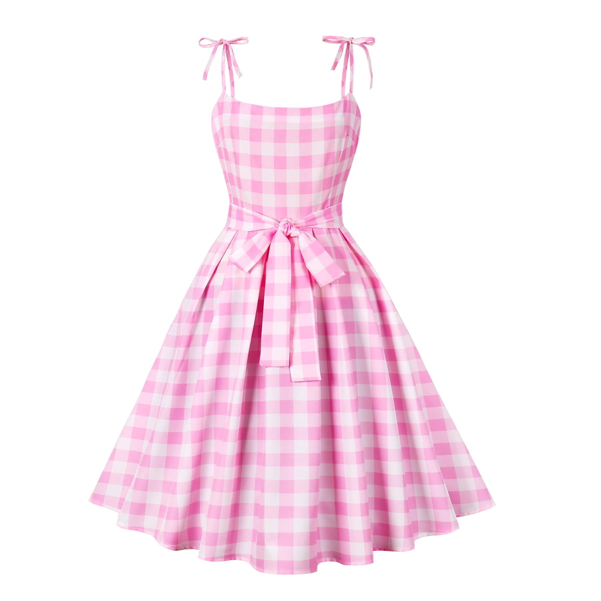GOOBGS Women's 1950s Retro Swing Dress - Spaghetti Strap Cocktail Dress With Pockets, Burgundy - View #10