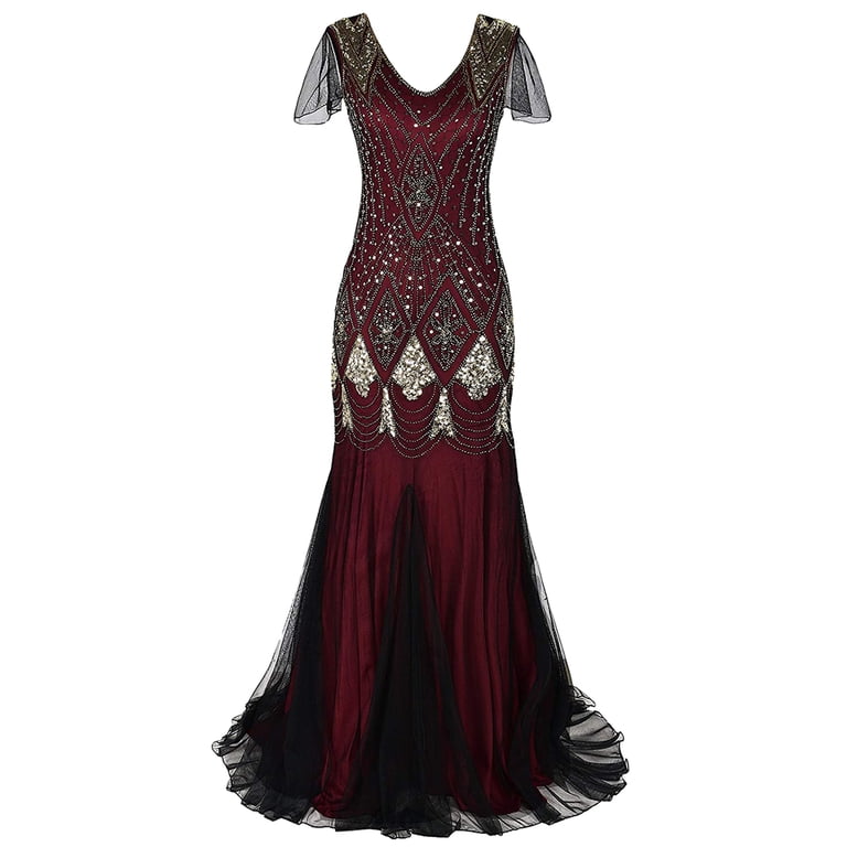 burgundy great gatsby dress Nicholette Gatsby Dress