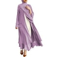 thumbnail image 1 of IBTOM CASTLE Women's Chiffon Muslim Cardigan Kaftan Middle East Arabian Abaya Dress Casual Islamic Cover up Long Dresses XL Purple, 1 of 8