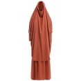 thumbnail image 1 of IBTOM CASTLE Women's Muslim Prayer Dress Hijab Scarf Prayer Abaya Maxi Islamic Modest Cardi Robe Orange, 1 of 7