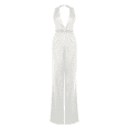 thumbnail image 1 of IBTOM CASTLE Women's Sexy High Waisted V-Neck Halter Wide Leg Long Pants Jumpsuit M White, 1 of 8