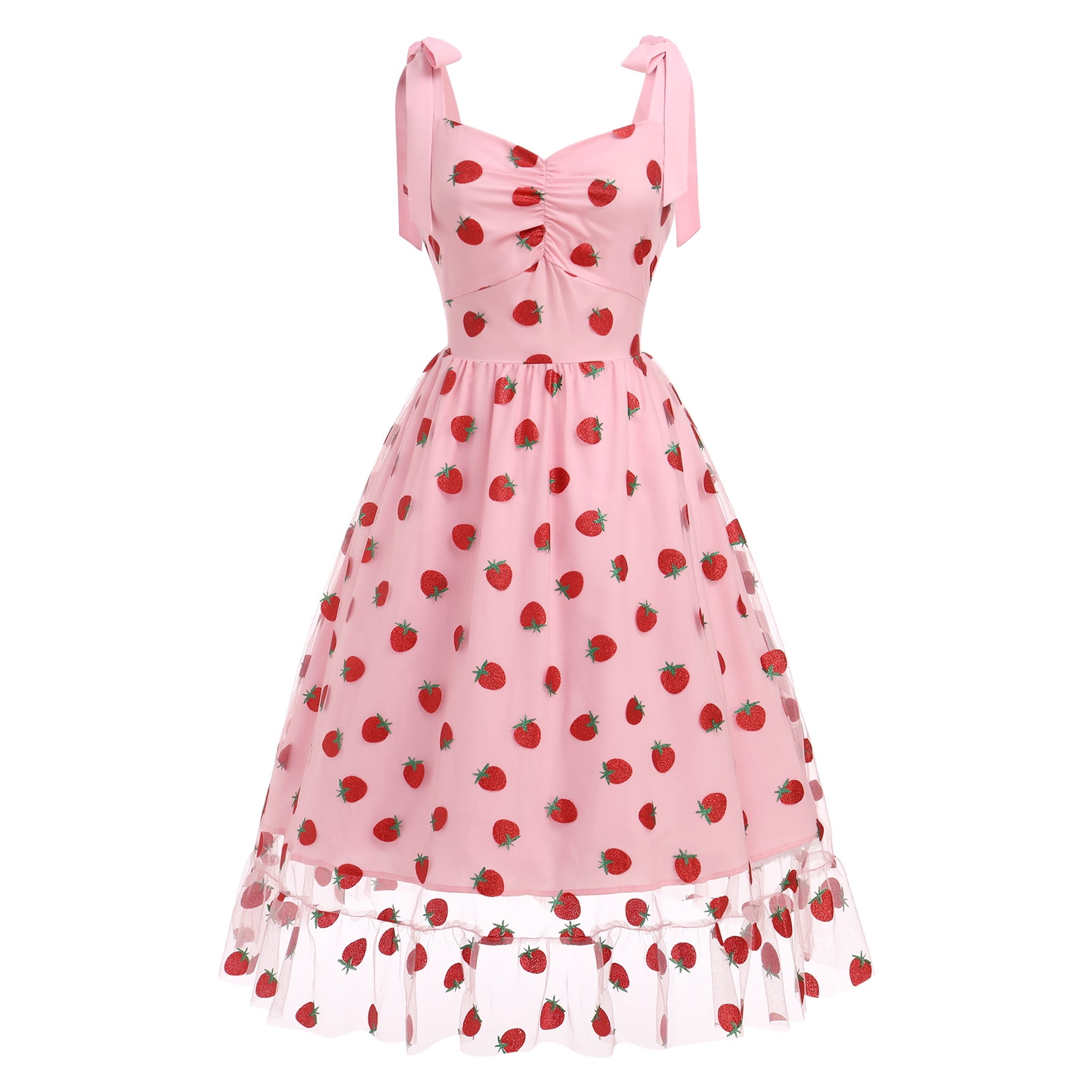 Women's Short Tulle Prom Dress - Sweetheart Neckline With Floral Embroidery, Tie Strap Formal Party Mini Dress 7 thumbnail image
