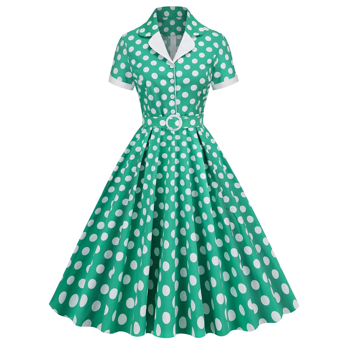 IBTOM CASTLE Women's Vintage Dress Plaid Floral Cocktail Party Swing Dresses 1950s Retro Gown