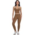 thumbnail image 1 of IBTOM CASTLE Womens Color Block Workout Sets Racerback Tank Top High Waist Leggings Gym Set Yoga Pilates Outfits Brown, 1 of 7