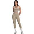 thumbnail image 1 of IBTOM CASTLE Womens Color Block Workout Sets Racerback Tank Top High Waist Leggings Gym Set Yoga Pilates Outfits Gray, 1 of 7
