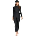thumbnail image 1 of IBTOM CASTLE Womens' Muslim Burkini Swimsuits Modest Swimwear Islamic Long Sleeve Full Cover Hijab Top Pants ​3 Pieces Bathing Suit M Black, 1 of 8