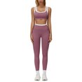 thumbnail image 1 of IBTOM CASTLE Womens Two Piece Workout Sets Double Layer Sports Bra Matching Tummy Control High Wait Leggings Active Gym Outfit Purple, 1 of 7