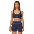 thumbnail image 1 of IBTOM CASTLE Womens Workout Sets Color Block Sports Bra Matching High Waist Shorts 2 Piece Gym Yoga Pilates Outfits Blue, 1 of 7