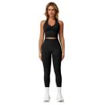 thumbnail image 1 of IBTOM CASTLE Workout Sets for Women 2 Piece Seamless Halter Tank Top Scrunch Butt Lifting High Waist Leggings Gym Sets Active Wear Black, 1 of 7