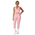 thumbnail image 1 of IBTOM CASTLE Workout Sets for Women 2 Piece Seamless Halter Tank Top Scrunch Butt Lifting High Waist Leggings Gym Sets Active Wear Pink, 1 of 7