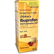 TARO Children's Ibuprofen Oral Suspension 100 mg per 5 ml, Pain Reliever and Fever Reducer (NSAID), Berry Flavor, 4 fl oz