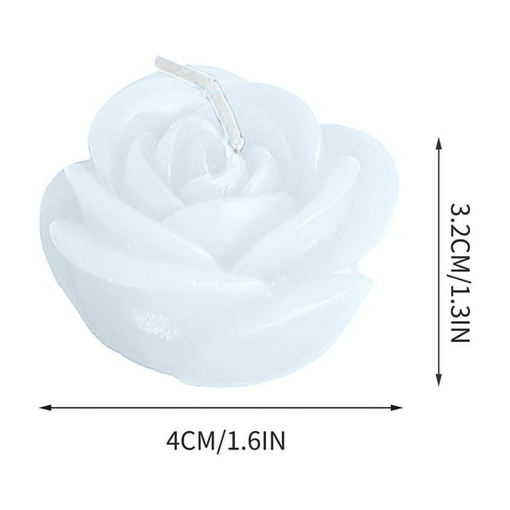 IBaodan Flower Candles Wedding Candle Favors for Guests Rose Shaped Tealight Candles Mini Flower Candles for Wedding Birthday Bridal Shower Housewarming Party (White,A)