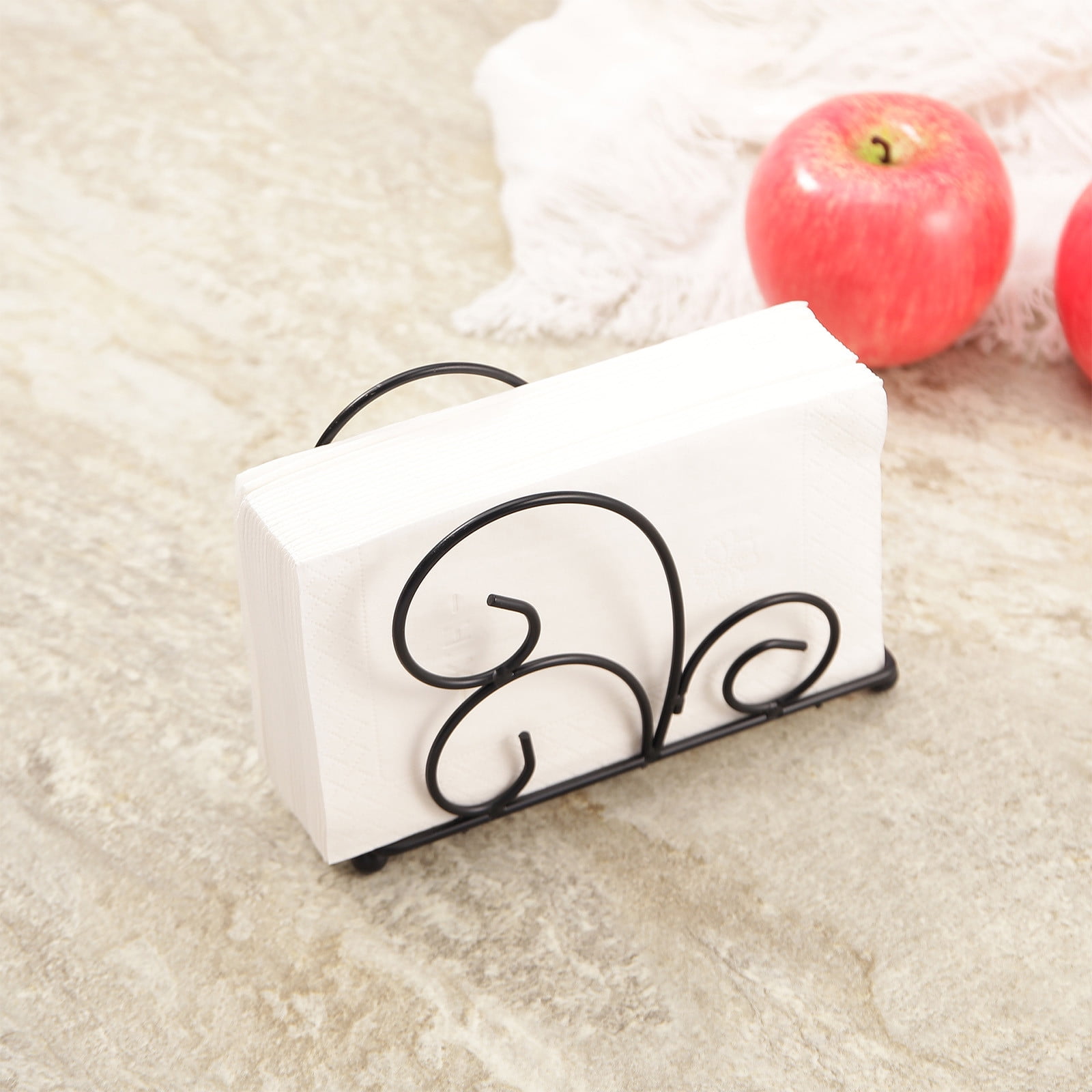 Alisveristime Ottoman-Style Silver Zamac Napkin Holder - Decorative Metal Table Organizer