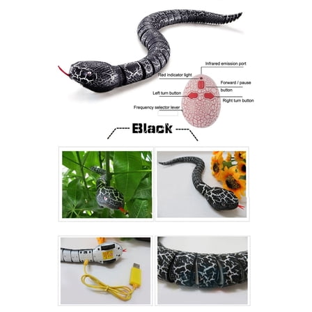 VANLOFE Toy Car Prime Remote Control Snake Rattlesnake Trick Terrifying Mischief Toy Black Gifts