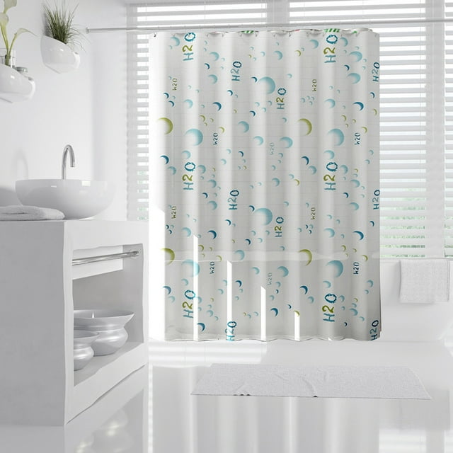 IBaodan Waterproof EVA Shower Curtain NoHole Design with Hooks
