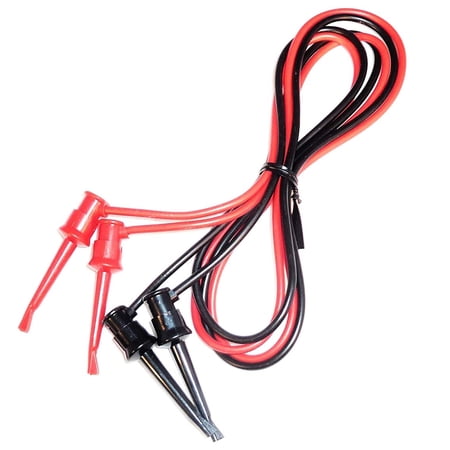 IC Hook to IC Hook Test Lead Set, Includes 1 Red and 1 Black, 36 Inch Length