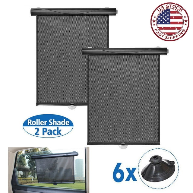 IC ICLOVER 2 Auto Sun Shade Roller Car Side Window Visor Retractable ...