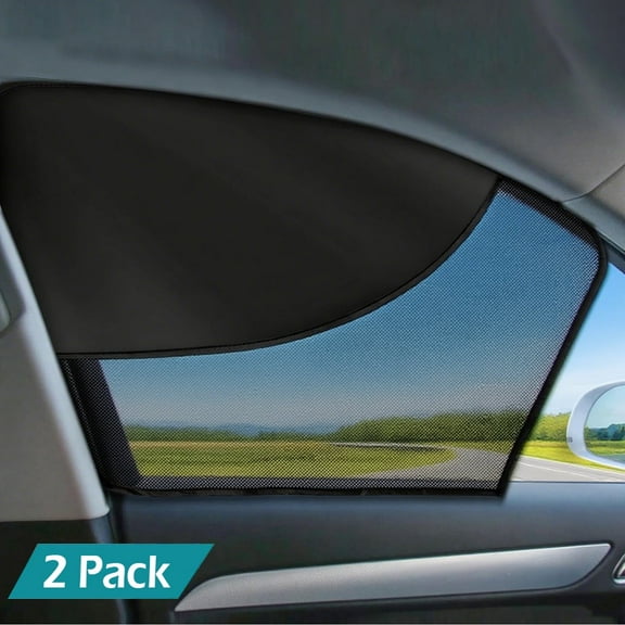 IC ICLOVER 2 Pack Car Window Shades, Magnetic Double Layer Car Side Window Sun Shades with Half Shade, Front Window Covers for Driver
