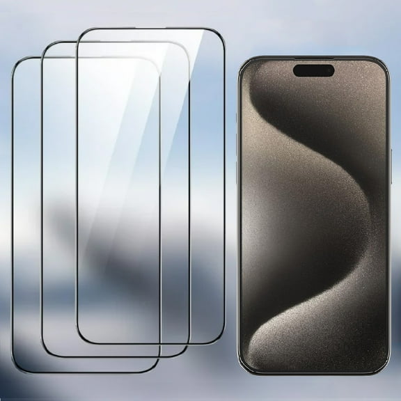 IC ICLOVER [3 Pack] Tempered Glass Screen Protector for iPhone 15 Pro, Anti-Scratch, HD Clear Film (6.1 inch)