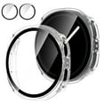thumbnail image 1 of [2 Pack] for Samsung Galaxy Watch 8 [44mm], IC ICLOVER Full Cover Snap-on Cover with Built-in Clear Glass Screen Protector Anti-Scratch Hard PC Cover, Clear, 1 of 8