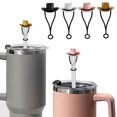 thumbnail image 1 of IC ICLOVER 4-Pack Silicone Cowboy Hat Straw Covers Compatible with Stanley Cups, Dustproof Straw Caps for 30 oz &40 oz Tumblers and Water Bottles, 1 of 7