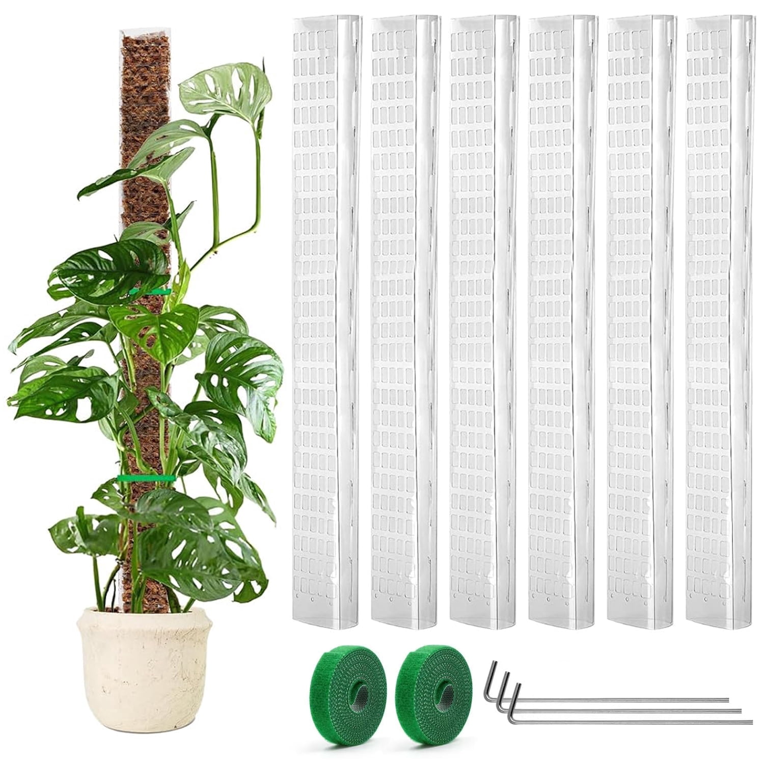 IC ICLOVER [6 Pack] Plastic Moss Pole for Plants Monstera, 24 inch D ...