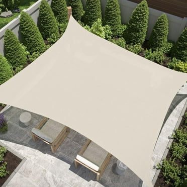 IC ICLOVER 8' x 12' Sun Shade Sail Canopy Rectangle UV Block Sunshade for Outdoor Patio Garden Carport Backyard - Cream