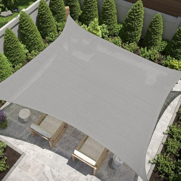 IC ICLOVER 8' x 12' Sun Shade Sail Canopy Rectangle UV Block Sunshade for Outdoor Patio Garden Carport Backyard - Gray