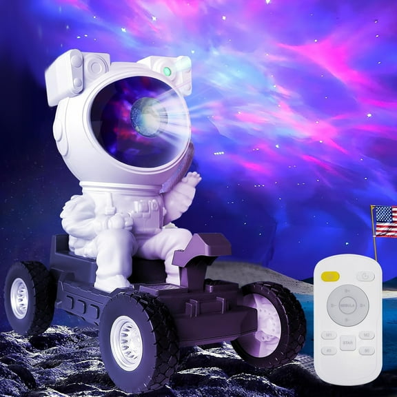 IC ICLOVER Astronaut Galaxy Star Projector Starry Night Light, Astronaut Light Projector with Remote Control for Kids Children Adults Bedroom Room Decor Decorative Nightlights - Driving Lunar Rover