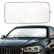 IC ICLOVER Auto Car Jumbo Sunshade Foldable Windshield Sun Shade Visor Clean Design (59"x33") for Heat Block Wind Shield Screen UV Rays Full Protection, Trucks SUVs Vans