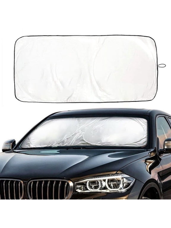 Auto Car Jumbo Sunshade Foldable Windshield Sun Shade Visor Clean Design (59"x33") for Heat Block Wind Shield Screen UV Rays Full Protection, Trucks SUVs Vans