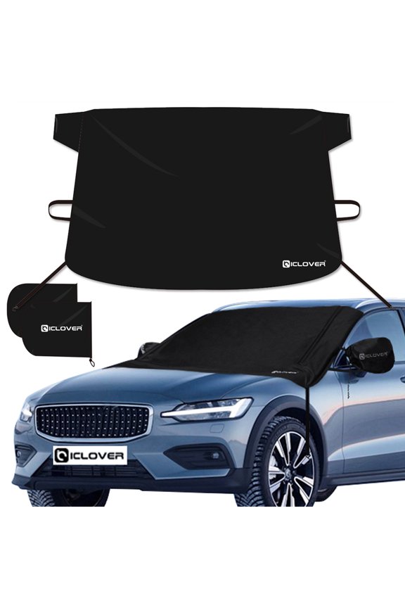 Car Windshield Snow Cover with Car Side Mirror Frost Cover, Enhanced 600D Oxford Car Shade Ice Removal Wiper Protector Winter Summer Universal Fit for Most Cars Trucks Vans and SUVs