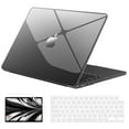 thumbnail image 1 of IC ICLOVER Case for MacBook Air 13.6 Inch A3240 A3113 A2681, Snap On Hard Shell&Keybord Cover&Screen Film for MacBook Air 13.6" M2 M3 M4 Chip, Crystal Black, 1 of 7