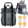 thumbnail image 1 of IC ICLOVER Cooler Backpack, 24 Cans Insulated Backpack Cooler Leak-Proof Cooler Bag with Padded Top Handle, Mesh Pocket for Men Women Lunch Backpack, Camping Cooler, Beach Cooler - Gray, 1 of 9
