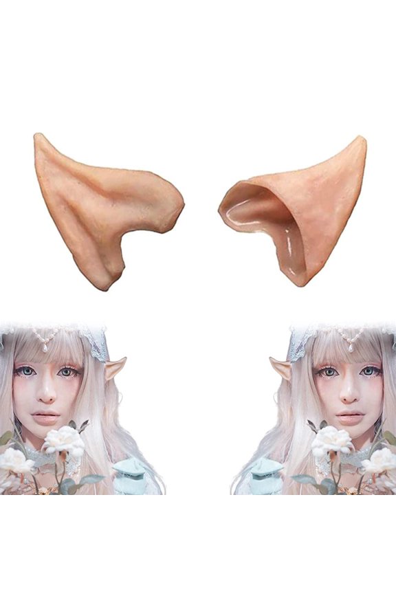 Elf Ears Halloween Cosplay Fairy Pixie Elf Ears Soft Pointed Ears Tips Anime Party Dress up Costume Masquerade Accessories Elven Vampire Fairy Ears (1 Pair)