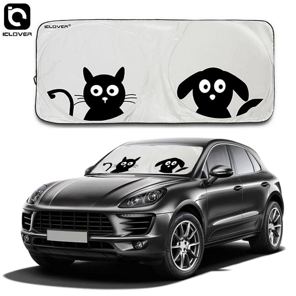 IC ICLOVER Folding Car Windshield Sunshade Protector with Pet Design ...