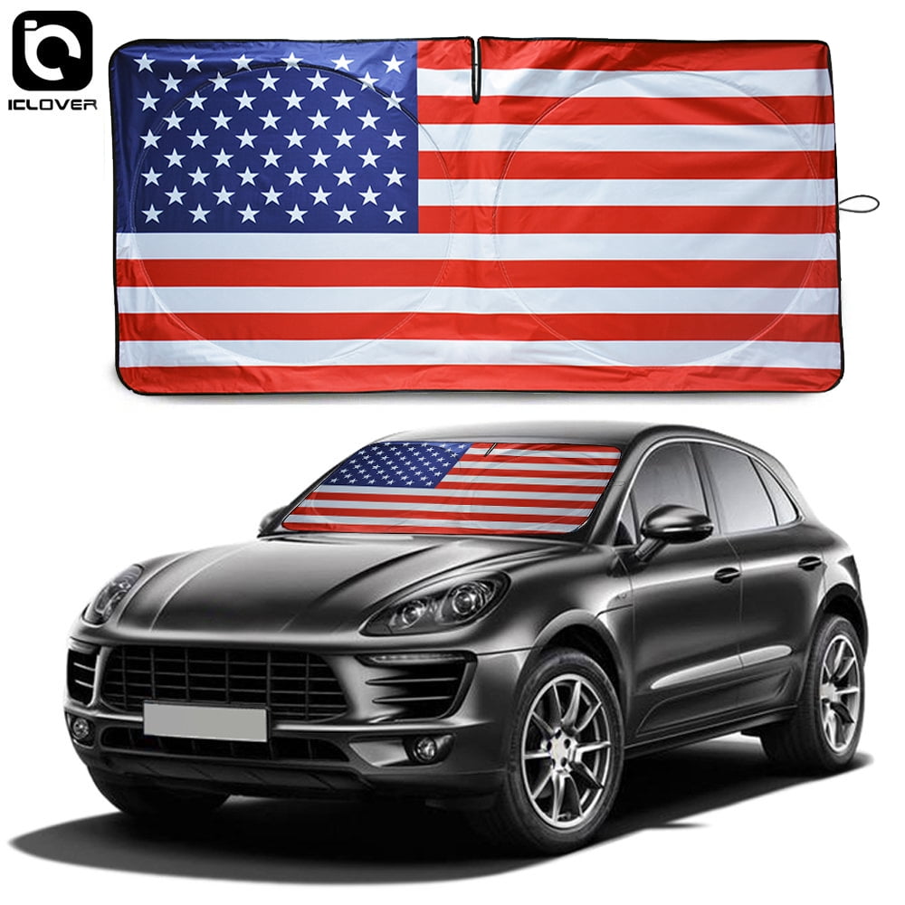 ODAWA Car Windshield Sunshade American Bald Eagle Foldable Sun Shield