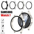 thumbnail image 1 of IC ICLOVER For Samsung Galaxy Watch 7 40mm Bumper Case Matte Built in Screen Protector Clear Hard Protective Cover, Shock Adsorption Drop Protection Full Cover Starlight, 1 of 8