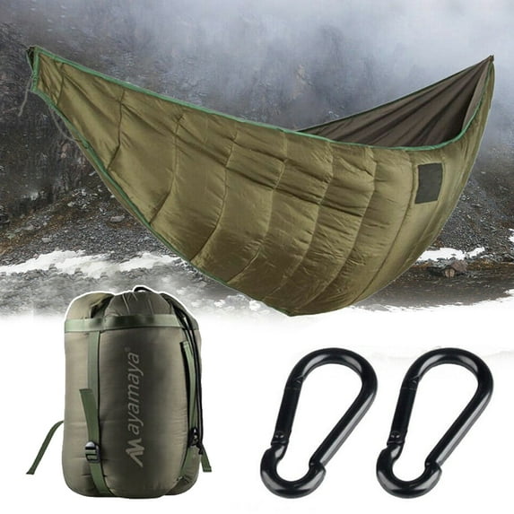 IC ICLOVER Full Length Hammock Underquilt Camping Hiking Under Quilt Winter Warm Blanket Green